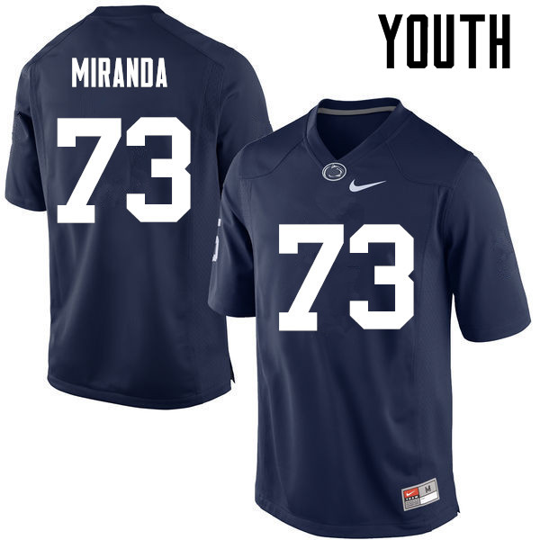 Youth Penn State Nittany Lions #73 Mike Miranda College Football Jerseys-Navy